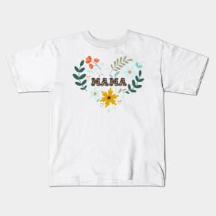 Cheetah Print Floral mom Kids T-Shirt